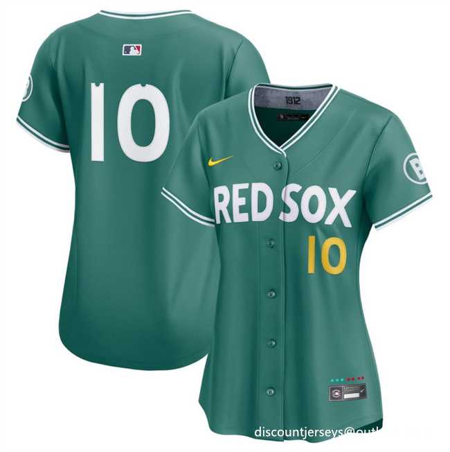 Women's Boston Red Sox #10 Trevor Story Green 2025 City Connect Limited Stitched Baseball Jersey(Run Small) Dzhi,We sell and wholesale Women's Boston Red Sox #10 Trevor Story Green 2025 City Connect Limited Stitched Baseball Jersey(Run Small) Dzhi on line form chian!