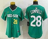 Women's Boston Red Sox #28 Kristian Campbell Green 2025 City Connect Player Name Limited Jersey,baseball caps,new era cap wholesale,wholesale hats