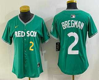 Women's Boston Red Sox #2 Alex Bregman Green 2025 City Connect Player Name Limited Jersey,We sell and wholesale Women's Boston Red Sox #2 Alex Bregman Green 2025 City Connect Player Name Limited Jersey on line form chian!