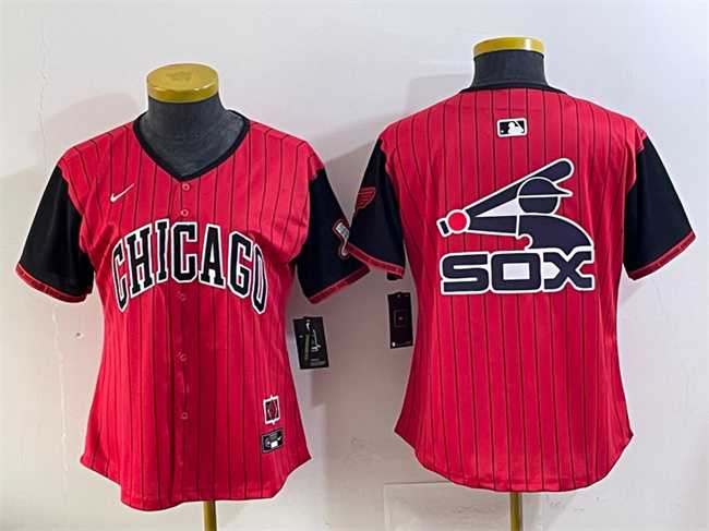 Women's Chicago White Sox Team Big Logo Red Black 2025 City Connect Limited Stitched Baseball Jersey(Run Small),We sell and wholesale Women's Chicago White Sox Team Big Logo Red Black 2025 City Connect Limited Stitched Baseball Jersey(Run Small) on line form chian!