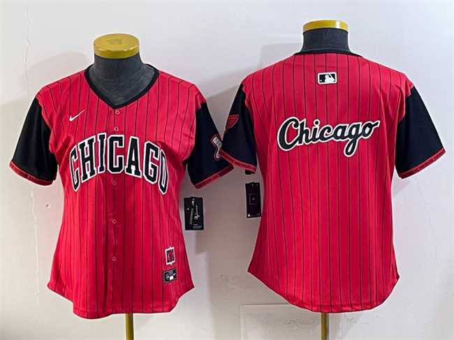 Womens Chicago White Sox Team Big Logo Red Black 2025 City Connect Limited Stitched Baseball Jersey(Run Small),We sell and wholesale Womens Chicago White Sox Team Big Logo Red Black 2025 City Connect Limited Stitched Baseball Jersey(Run Small) on line form chian!