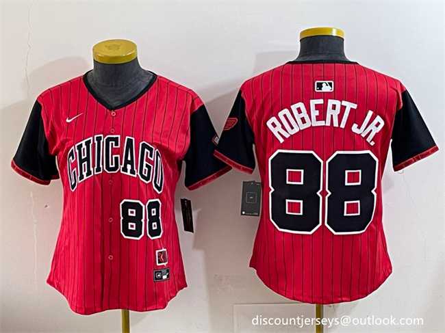 Women's Chicago White Sox #88 Luis Robert Jr. Red Black 2025 City Connect Limited Stitched Baseball Jersey(Run Small),We sell and wholesale Women's Chicago White Sox #88 Luis Robert Jr. Red Black 2025 City Connect Limited Stitched Baseball Jersey(Run Small) on line form chian!