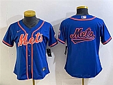 Women's New York Mets Team Big Logo Royal Cool Base Stitched Baseball Jersey(Run Small),baseball caps,new era cap wholesale,wholesale hats