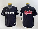 Youth Cincinnati Reds #77 Rece Hinds Black 2023 City Connect Stitched Baseball Jersey,baseball caps,new era cap wholesale,wholesale hats