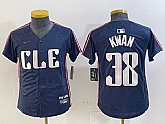 Youth Cleveland Guardians #38 Steven Kwan Navy 2024 City Connect Limited Stitched Baseball Jersey,baseball caps,new era cap wholesale,wholesale hats