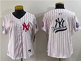 Youth New York Yankees Team Big Logo White Pink Pinstripe Limited Stitched Baseball Jerseys,baseball caps,new era cap wholesale,wholesale hats