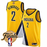 Men's Indiana Pacers #2 Andrew Nembhard Yellow 2025 Finals Statement Edition Stitched Jersey Dzhi,baseball caps,new era cap wholesale,wholesale hats