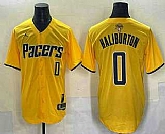 Men's Indiana Pacers #0 Tyrese Haliburton Yellow 2025 Finals Vapor Stitched Baseball Jersey,baseball caps,new era cap wholesale,wholesale hats