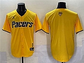 Men's Indiana Pacers Blank Yellow 2025 Finals Vapor Stitched Baseball Jersey,baseball caps,new era cap wholesale,wholesale hats