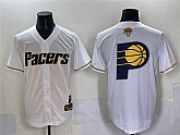 Men's Indiana Pacers Team Big Logo White Gold 2025 Finals Vapor Stitched Baseball Jersey,baseball caps,new era cap wholesale,wholesale hats