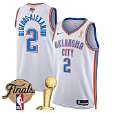 Men's Oklahoma City Thunder #2 Shai Gilgeous-Alexander White 2025 Finals Patch And Finals Champions Patch Association Edition Stitched Jersey Dzhi,baseball caps,new era cap wholesale,wholesale hats