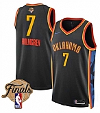 Men's Oklahoma City Thunder #7 Chet Holmgren Black 2025 Finals City Edition Stitched Jersey Dzhi,baseball caps,new era cap wholesale,wholesale hats