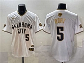 Men's Oklahoma City Thunder #5 Luguentz Dort White Gold 2025 Finals Vapor Stitched Baseball Jersey,baseball caps,new era cap wholesale,wholesale hats