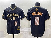 Men's Oklahoma City Thunder #8 Jalen Williams Black Gold 2025 Finals Vapor Stitched Baseball Jersey,baseball caps,new era cap wholesale,wholesale hats