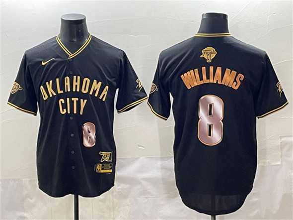 Men's Oklahoma City Thunder #8 Jalen Williams Black Gold 2025 Finals Vapor Stitched Baseball Jersey,We sell and wholesale Men's Oklahoma City Thunder #8 Jalen Williams Black Gold 2025 Finals Vapor Stitched Baseball Jersey on line form chian!