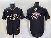 Men's Oklahoma City Thunder Team Big Logo Black Gold 2025 Finals Vapor Stitched Baseball Jersey,baseball caps,new era cap wholesale,wholesale hats