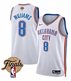 Men's Oklahoma City Thunder #8 Jalen Williams White 2025 Finals Association Edition Stitched Jersey Dzhi,baseball caps,new era cap wholesale,wholesale hats