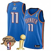 Men's Oklahoma City Thunder #11 Isaiah Joe Blue 2025 Finals Patch And Finals Champions Patch Icon Edition Stitched Jersey Dzhi,baseball caps,new era cap wholesale,wholesale hats