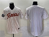 Men's Texas Longhorns Blank White Pinstripe 2025 World Series & SEC Patch Stitched Jersey,baseball caps,new era cap wholesale,wholesale hats