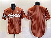 Men's Texas Longhorns Blank Orange Pinstripe 2025 World Series & SEC Patch Stitched Jersey,baseball caps,new era cap wholesale,wholesale hats