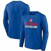 Men's Detroit Pistons Royal Let's Go Long Sleeve T-Shirt,baseball caps,new era cap wholesale,wholesale hats