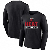 Men's Miami Heat Black Let's Go Long Sleeve T-Shirthirt,baseball caps,new era cap wholesale,wholesale hats