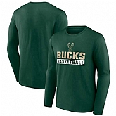 Men's Milwaukee Bucks Green Let's Go Long Sleeve T-Shirt,baseball caps,new era cap wholesale,wholesale hats