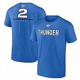 Men's Oklahoma City Thunder #2 Shai Gilgeous-Alexander Blue Behind The Back Name & Number T-Shirt,baseball caps,new era cap wholesale,wholesale hats