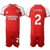 Men's Arsenal F.C #2 William Saliba Red 2025 Home Soccer Jersey Suit,baseball caps,new era cap wholesale,wholesale hats