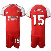Men's Arsenal F.C #15 Jakub Kiwior Red 2025 Home Soccer Jersey Suit,baseball caps,new era cap wholesale,wholesale hats