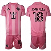 Men's Inter Miami CF #18 Jordi Alba 25-26 Pink Home Soccer Jersey Suit,baseball caps,new era cap wholesale,wholesale hats