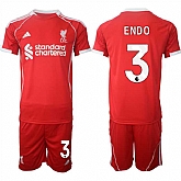 Men's Liverpool #3 Wataru Endo 2025 Red Home Soccer Jersey Suit,baseball caps,new era cap wholesale,wholesale hats