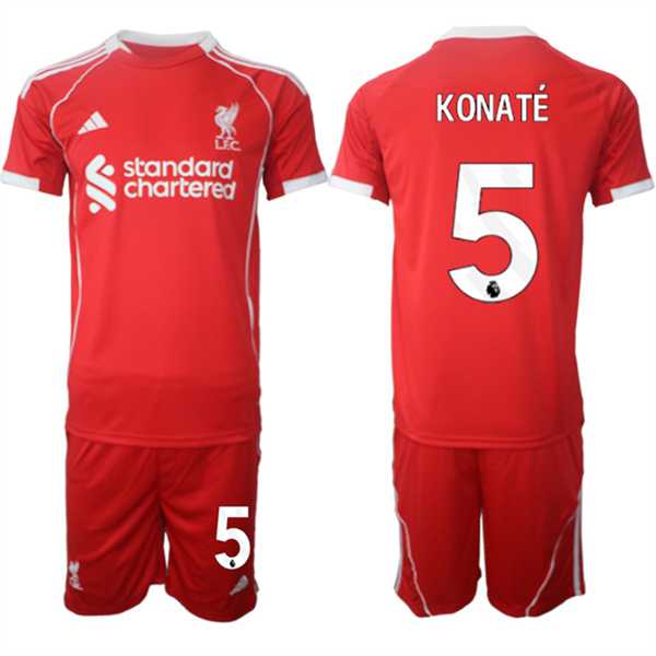 Men's Liverpool #5 Ibrahima Konate 2025 Red Home Soccer Jersey Suit,We sell and wholesale Men's Liverpool #5 Ibrahima Konate 2025 Red Home Soccer Jersey Suit on line form chian!