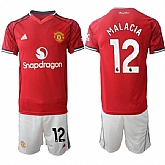 Men's Manchester United #12 Tyrell Malacia 2025-26 Red Home Soccer Jersey Suit,baseball caps,new era cap wholesale,wholesale hats
