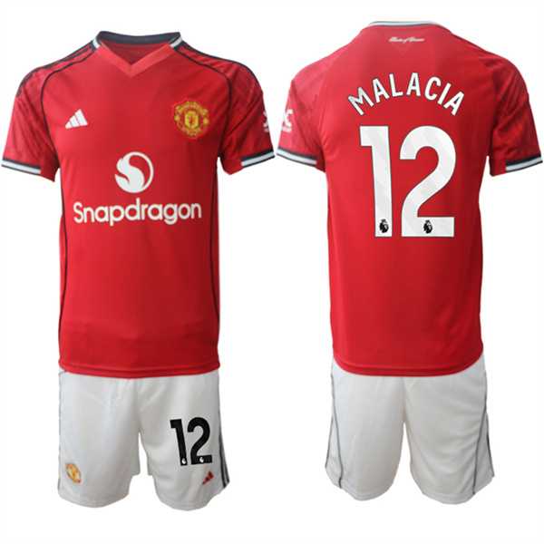 Men's Manchester United #12 Tyrell Malacia 2025-26 Red Home Soccer Jersey Suit,We sell and wholesale Men's Manchester United #12 Tyrell Malacia 2025-26 Red Home Soccer Jersey Suit on line form chian!