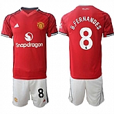 Men's Manchester United #8 Bruno Fernandes 2025-26 Red Home Soccer Jersey Suit,baseball caps,new era cap wholesale,wholesale hats