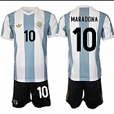 Men's Argentina #10 Diego Maradona White Blue 2024-25 50th Anniversary Home Soccer Jersey Suit,baseball caps,new era cap wholesale,wholesale hats