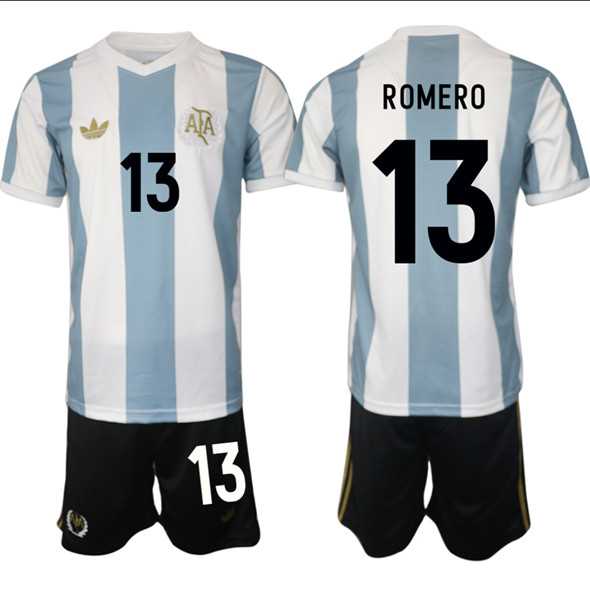 Men's Argentina #13 Cristian Romero White Blue 2024-25 50th Anniversary Home Soccer Jersey Suit,We sell and wholesale Men's Argentina #13 Cristian Romero White Blue 2024-25 50th Anniversary Home Soccer Jersey Suit on line form chian!