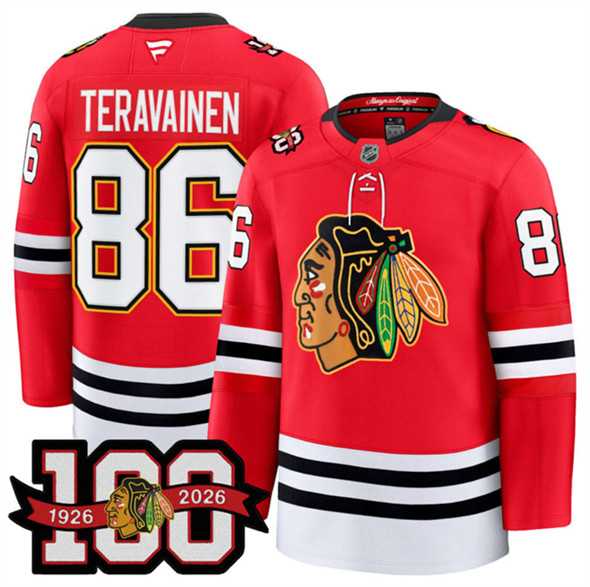 Men's Chicago Blackhawks #86 Teuvo Teravainen Red 2025 Home 100th Anniversary Stitched Hockey Jersey Dzhi,We sell and wholesale Men's Chicago Blackhawks #86 Teuvo Teravainen Red 2025 Home 100th Anniversary Stitched Hockey Jersey Dzhi on line form chian!