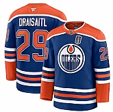 Men's Edmonton Oilers #29 Leon Draisaitl Royal 2025 Stanley Cup Final Patch Stitched Hockey Dzhi,baseball caps,new era cap wholesale,wholesale hats