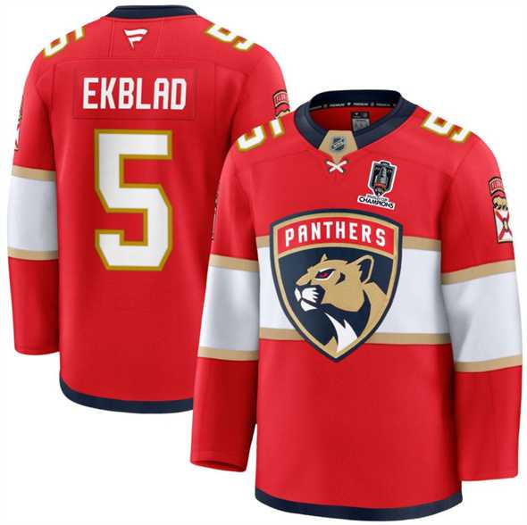 Men's Florida Panthers #5 Aaron Ekblad Red Home 2025 Stanley Cup Champions Patch Stitched Jersey Dzhi,We sell and wholesale Men's Florida Panthers #5 Aaron Ekblad Red Home 2025 Stanley Cup Champions Patch Stitched Jersey Dzhi on line form chian!