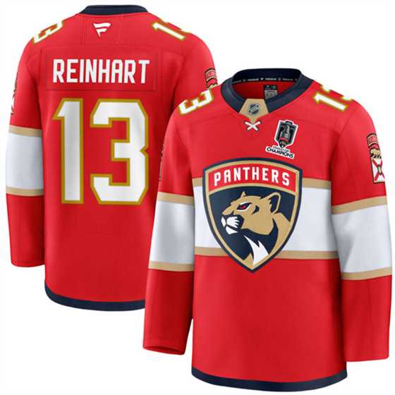 Men's Florida Panthers #13 Sam Reinhart Red Home 2025 Stanley Cup Champions Patch Stitched Hockey Jersey Dzhi,We sell and wholesale Men's Florida Panthers #13 Sam Reinhart Red Home 2025 Stanley Cup Champions Patch Stitched Hockey Jersey Dzhi on line form chian!