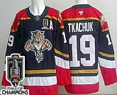 Men's Florida Panthers #19 Matthew Tkachuk Navy 2025 Stanley Cup Champions Authentic Jersey,baseball caps,new era cap wholesale,wholesale hats