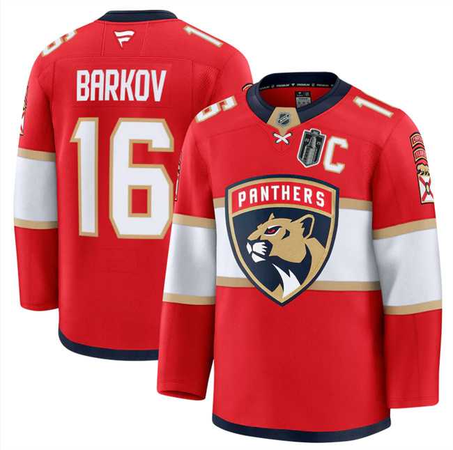 Men's Florida Panthers #16 Aleksander Barkov Red 2025 Stanley Cup Final Patch Stitched Hockey Jersey Dzhi,We sell and wholesale Men's Florida Panthers #16 Aleksander Barkov Red 2025 Stanley Cup Final Patch Stitched Hockey Jersey Dzhi on line form chian!