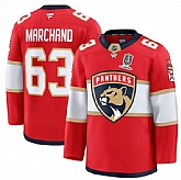 Men's Florida Panthers #63 Brad Marchand Red Home 2025 Stanley Cup Champions Patch Stitched Hockey Jersey Dzhi,baseball caps,new era cap wholesale,wholesale hats
