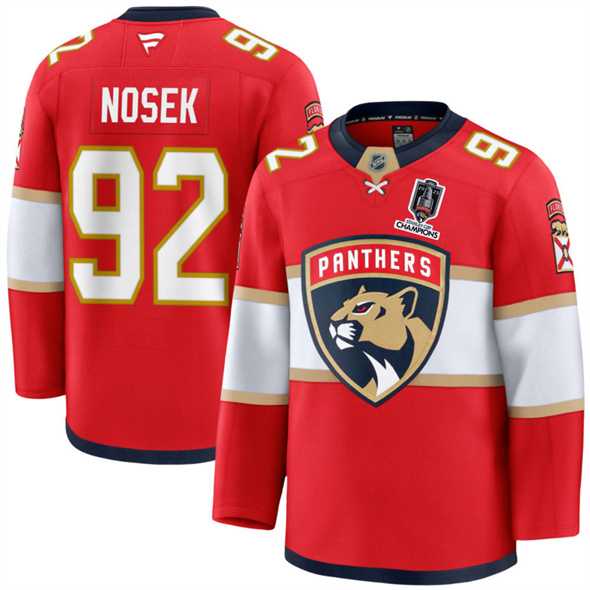 Men's Florida Panthers #92 Tomas Nosek Red Home 2025 Stanley Cup Champions Patch Stitched Jersey Dzhi,We sell and wholesale Men's Florida Panthers #92 Tomas Nosek Red Home 2025 Stanley Cup Champions Patch Stitched Jersey Dzhi on line form chian!