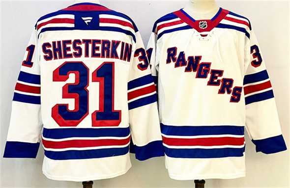Men's New York Rangers #31 Igor Shesterkin White 2024-25 Away Stitched Hockey Jersey,We sell and wholesale Men's New York Rangers #31 Igor Shesterkin White 2024-25 Away Stitched Hockey Jersey on line form chian!