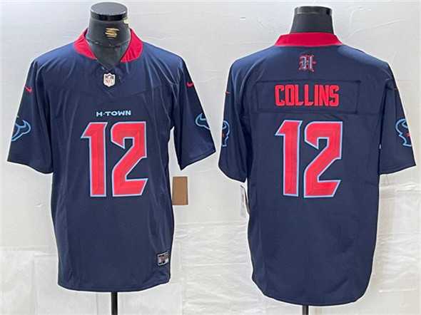 Men's Houston Texans #12 Nico Collins Navy 2nd Alternate F.U.S.E. Vapor Limited Football Stitched Jersey,We sell and wholesale Men's Houston Texans #12 Nico Collins Navy 2nd Alternate F.U.S.E. Vapor Limited Football Stitched Jersey on line form chian!