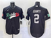 Men's Las Vegas Raiders #2 Ashton Jeanty Black Mexico Cool Base Stitched Baseball Jersey,baseball caps,new era cap wholesale,wholesale hats