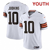Youth Cleveland Browns #10 Quinshon Judkins White 2025 Vapor Limited Stitched Jersey Dzhi,baseball caps,new era cap wholesale,wholesale hats